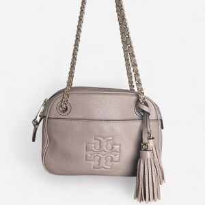 Tory Burch Beige Crossbody Bag with Tassel